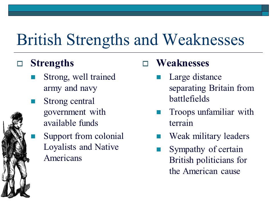 Strengths and weaknesses of the british